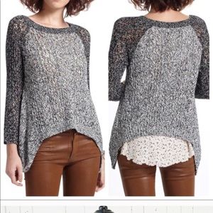 Anthropologie Leifnotes Dipped Lace Marley Sweater